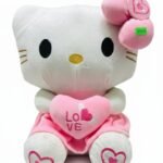 Cute Pink Cat Plush Toy with Heart