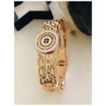Rose Gold Embellished Steel Bangle 316L5225